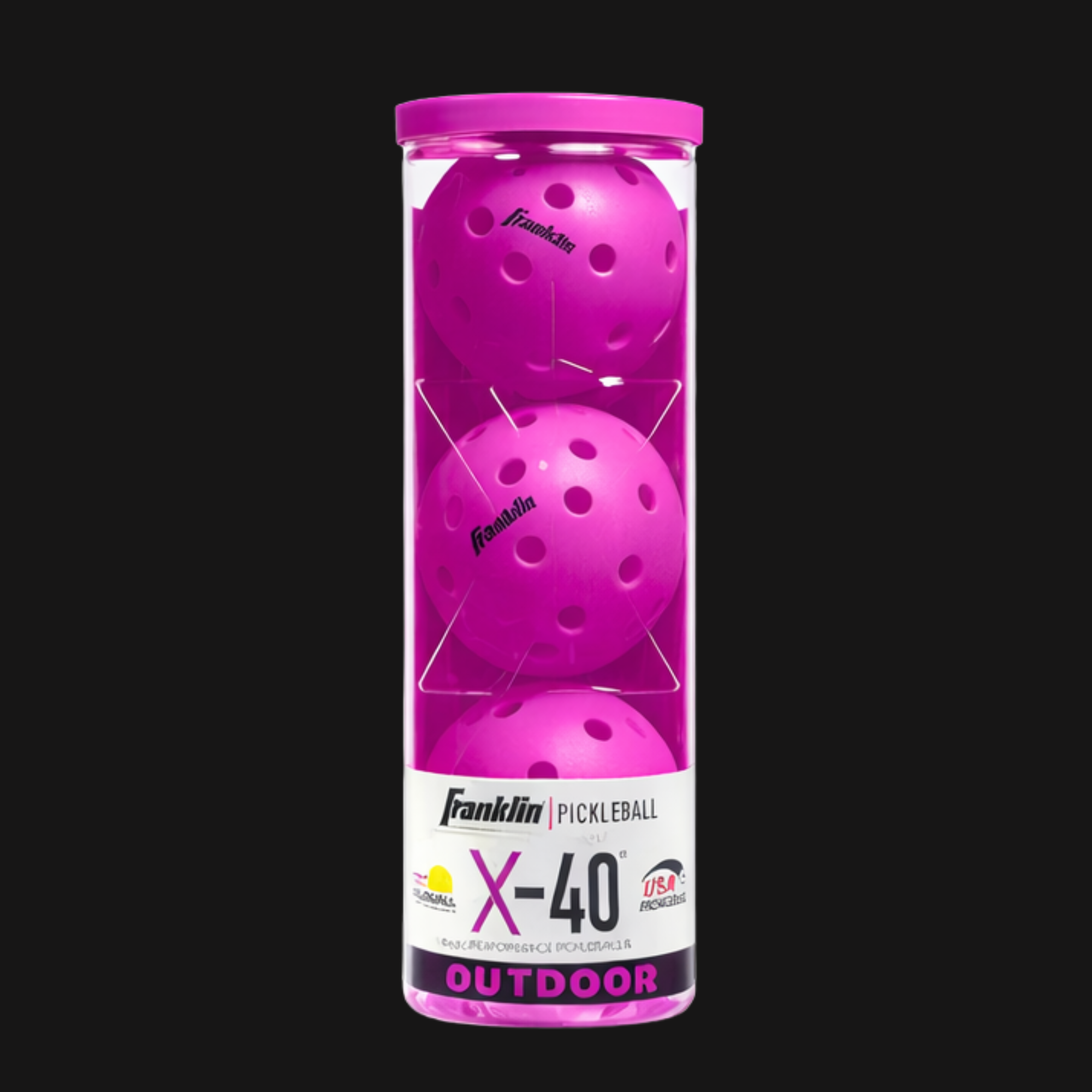Franklin X-40 purple outdoor pickleballs