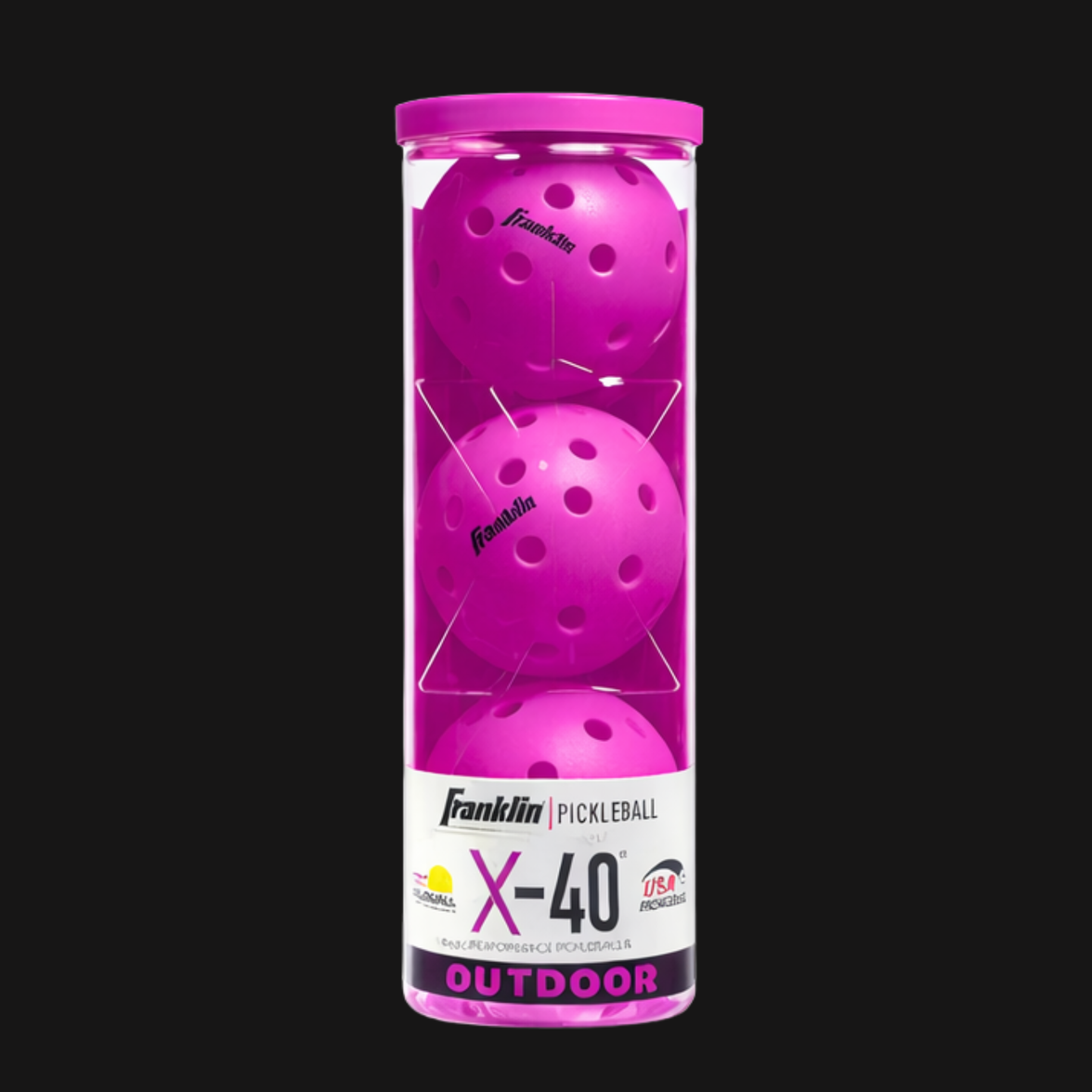 Franklin X-40 purple outdoor pickleballs