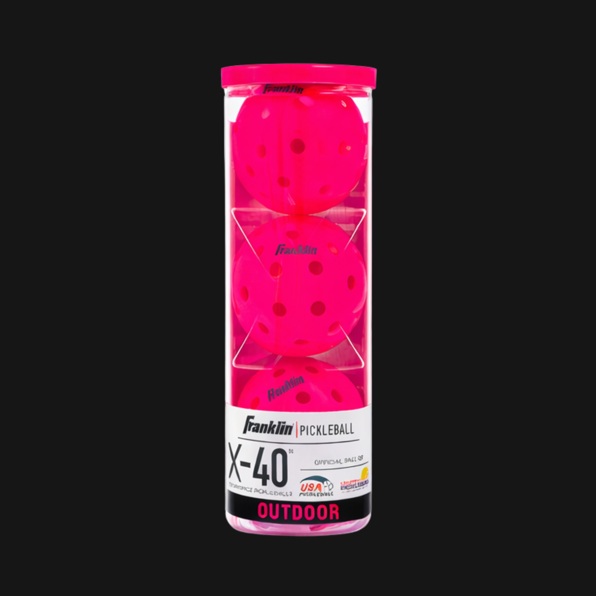 Franklin X-40 pink outdoor pickleballs