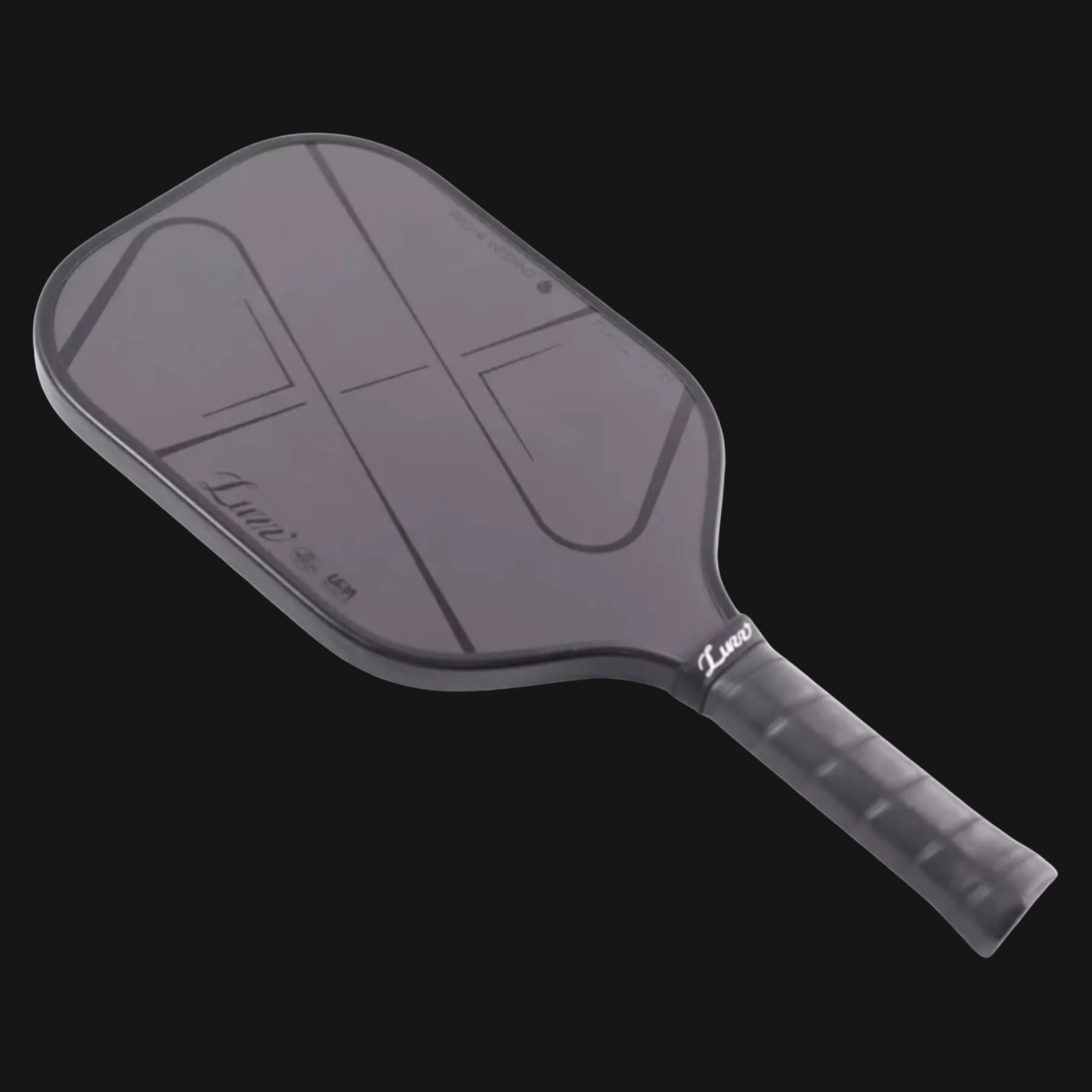 Close-up of the Luzz Pro 4 Darkness Inferno paddle face
