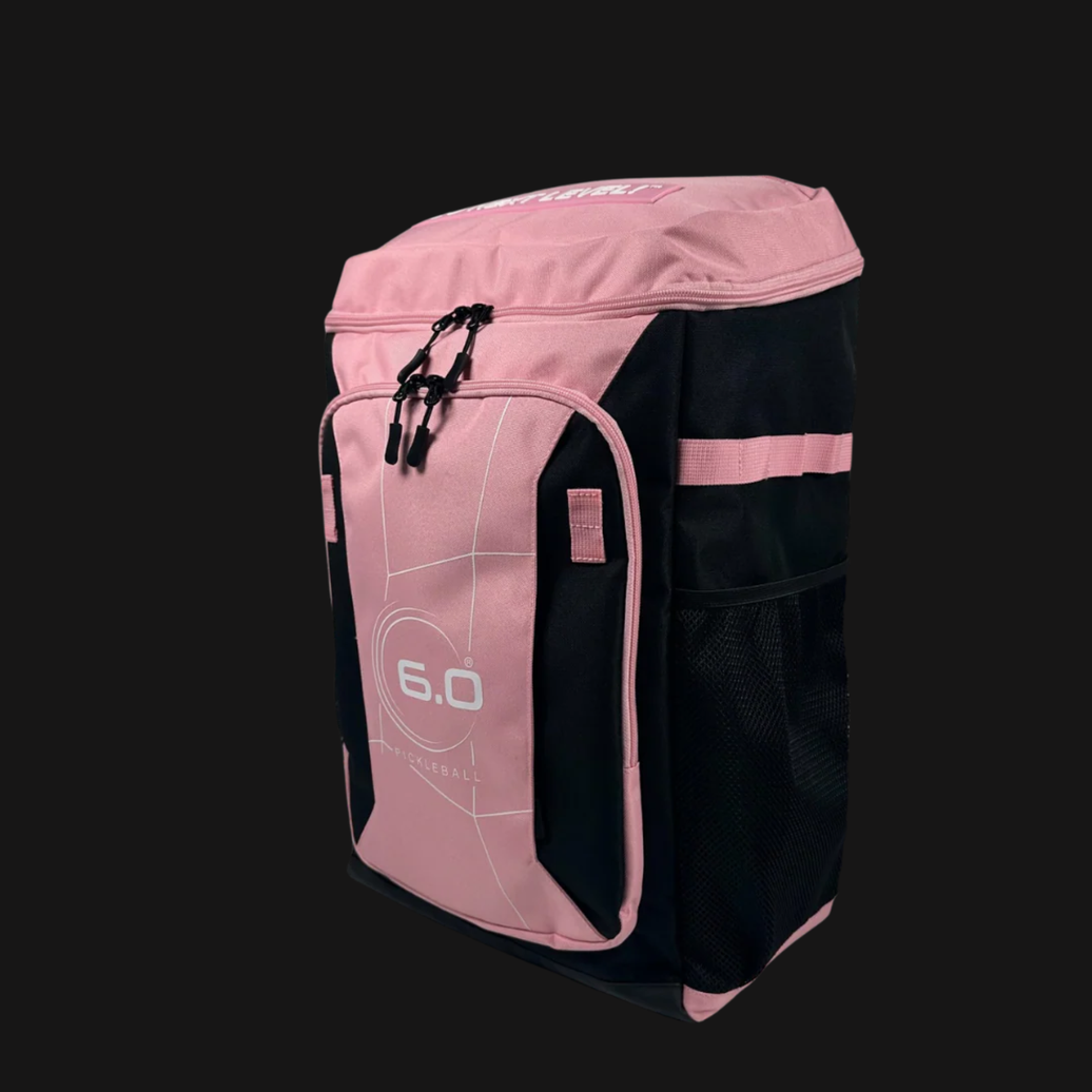 Six Zero Performance pickleball backpack pink and black