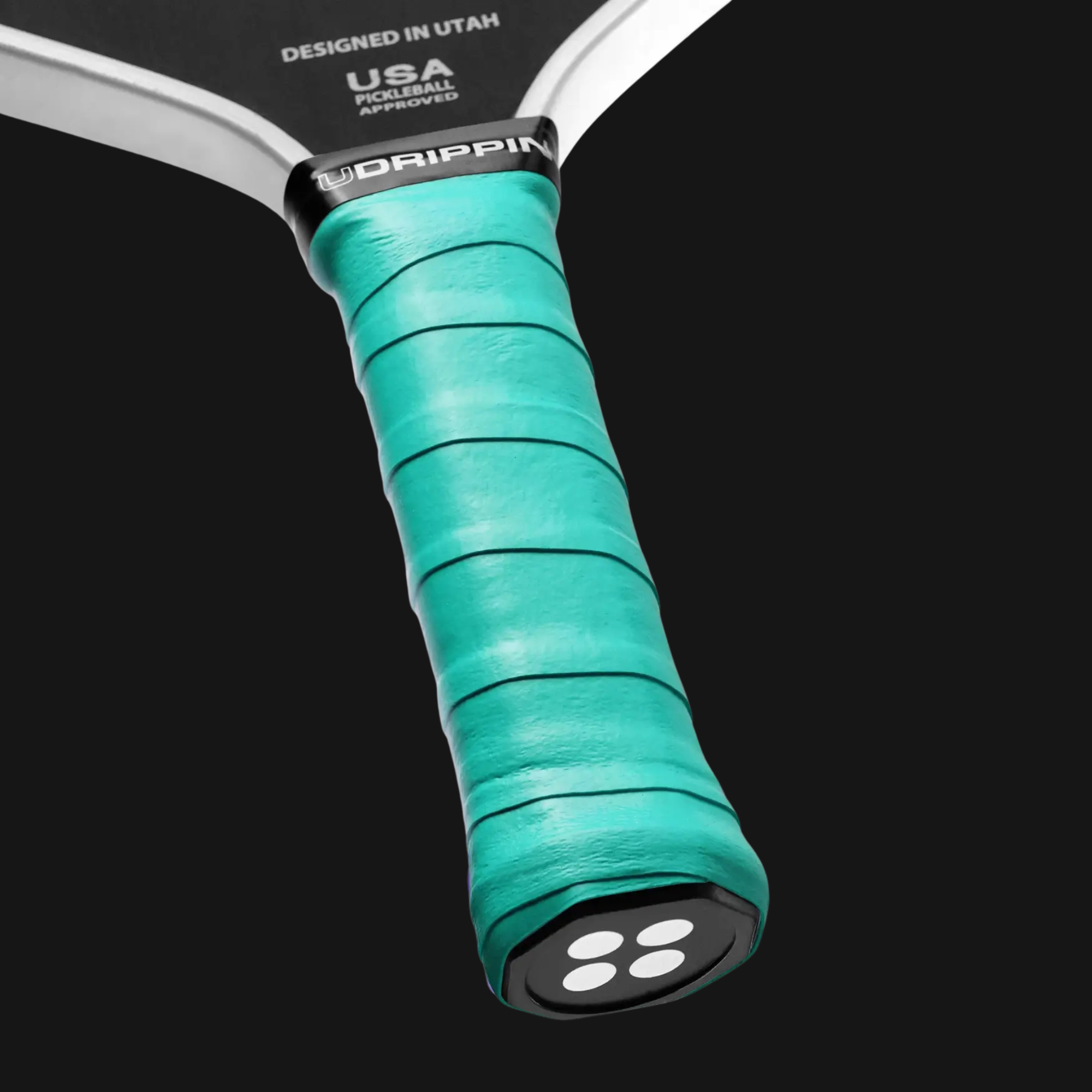 turquoise pickleball grip on paddle handle pro tour overgrip